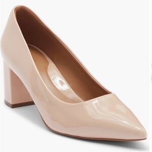 Chic Beige Block Heel Pumps